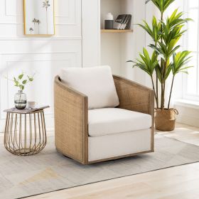 COOLMORE Swivel Barrel Chair, Comfy Round Accent Sofa Chair for Living Room, 360 Degree Swivel Barrel Club Chair, Leisure Arm Chair for Nursery,