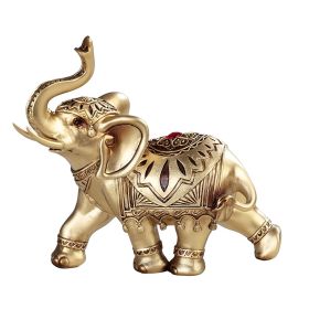 7"W Thai Elephant with Tattoo Figurine Home Decor Gift