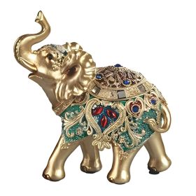6.5"H Thai Elephant in Green Figurine Home Decor Gift