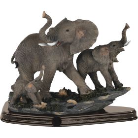 7"H Elephant Family Playing Together Figurine Home Decor Gift