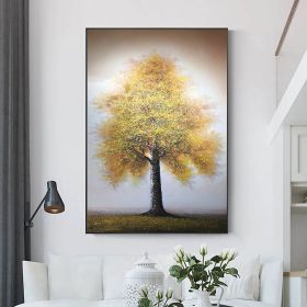 Hand Painted Oil Painting Original Tree Painting on Canvas Large Abstract Gold Big Tower Tree Landscape Acrylic Oil Painting Modern Living Room W (Style: 01, size: 100X150cm)