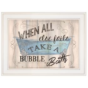 "Bathroom Humor" by Debbie DeWitt, Ready to Hang Framed print, White Frame (Color: as Pic)