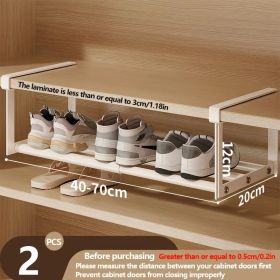 Adjustable And Expandable Shoe Rack, Stackable Iron Shoe Rack, Space Saving Hanging Rack, Suitable for Home Shoe Cabinet Storage, Bottom Basket (Quantity: 2pcs)