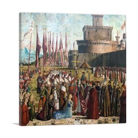 Meeting Of Pilgrims With Pope Ciriaco 1492 (Type: Standard Framed Canvas Print, size: 24" x 24" / 60cm x 60cm (approx))